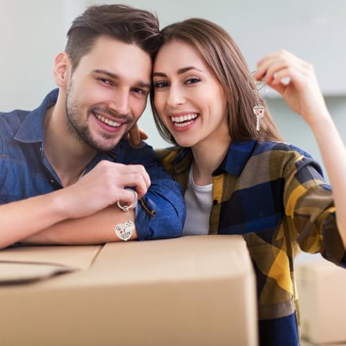 Love Couples Keychains, Set van 2 Romantic I love you Heart Gepersonaliseerde Keychains Koppels Keychain paar cadeaus voor hem en haar geliefden, zilver, One Size, zilver