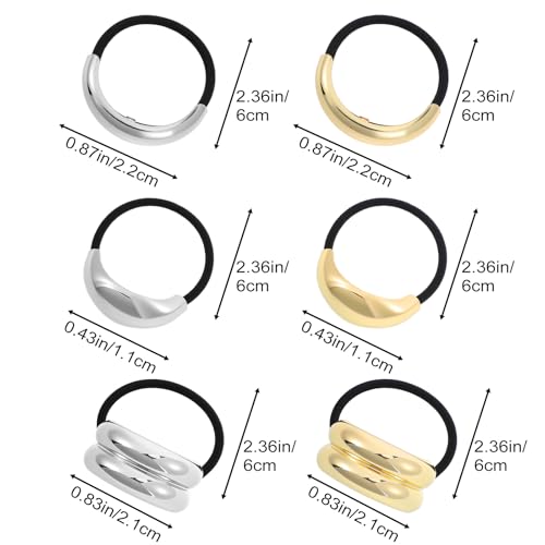 6 stukken metalen haar boeien Ponytail haar boeien goud haar accessoires elastische haar boeien haar band gesp voor vrouwen meisjes dagelijks reizen partij