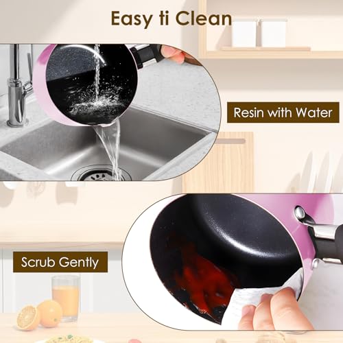 Sauspannen, mini soeppot, melkpan, niet-aanbak en brandwerende melkpot, zelfs warmtekookplaten Compatibele kookpot met dubbel gieten spuiten voor boterverwarmer Koken melk 4