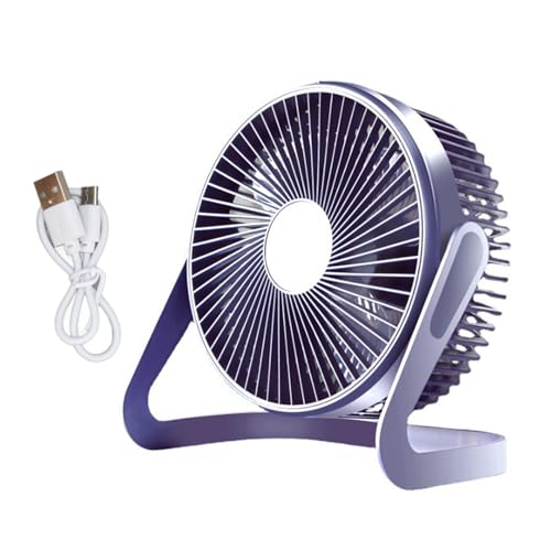 USB Bureauventilator Mini Bureaublad Ventilator Tafelkoeling Ventilator Portable Rotatable Design 5 Bladen en Silent Motor voor thuis kantoor Auto Indoor Outdoor (Donkerblauw)