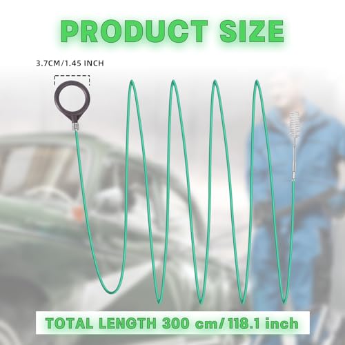 Reinigingsborstel voor schuifdak, afvoerreinigingshulpmiddel, afvoerborstel, 300 cm afvoerborstel, geschikt voor het reinigen van zonnedaken, benzinetanks en afvoeren