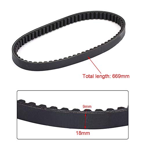 Drive Belt voor GY6 139QMB Scooter, Rubber Drive Belt Black 669-18-30