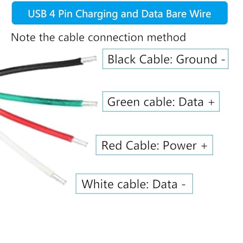 10 stuks Micro-USB Pigtail Kabel, USB Plug naar 4 Pin Blanco Kabel, 28 AWG, 2A, 4-Wire Extension Kabel met Open End 4