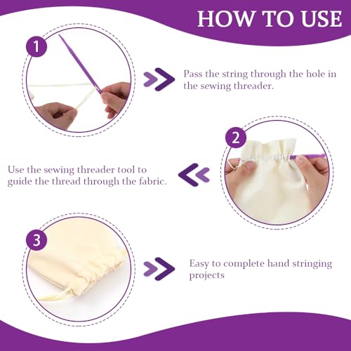 7Scs Multifunctionele Thang Naaigereedschappen Plastic Threaders Naaimachine Accessoires met Vilt opslagtassen Accessoires en toebehoren voor ambachtelijke projecten Gebruik (6 kleuren) 3