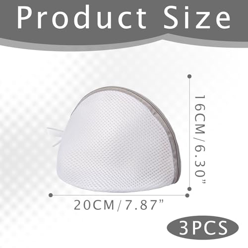 Verpakking van 3 BH Was Net Washing Net BH met Zip BH Waszak voor Wasmachine Water Permeable Net BH Was Net voor Beschermen BH Grijs