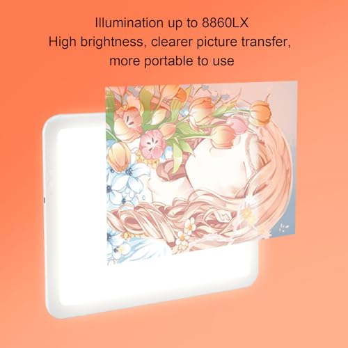 Light Box voor Traceren, LED-lichtpad verstelbaar 6 Helderheidsniveau Lightbox 3 Kleur Temperatuurmodus Lichtbord voor tekenen, schilderen, Schetsen 13.78 X 10.24 Inch (Plastic 5