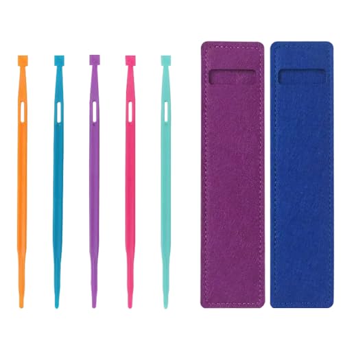 7Scs Multifunctionele Thang Naaigereedschappen Plastic Threaders Naaimachine Accessoires met Vilt opslagtassen Accessoires en toebehoren voor ambachtelijke projecten Gebruik (6 kleuren)