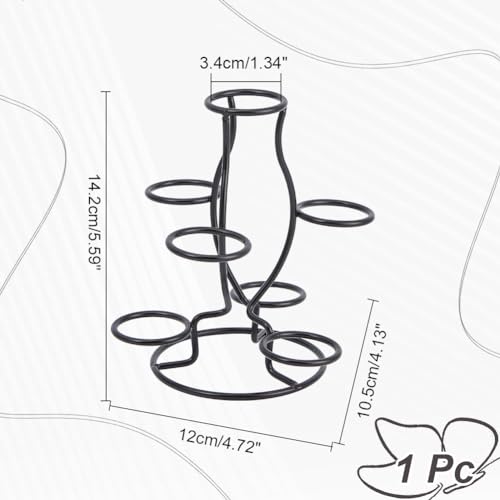 Crystal Ball Houders, 7 eieren Weergave Stand Zwarte ijzer Multi-Sphere Display Houder voor Crystal Ball Bol Bol Bol Home Office Decor Ornament, 12 x 10.5 x 14.2cm