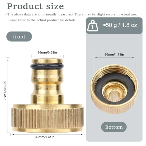 Snelle koppeling, Wateradapter met 1 inch Adapter voor het aansluiten van een waterslang, Anti-Splash technologie