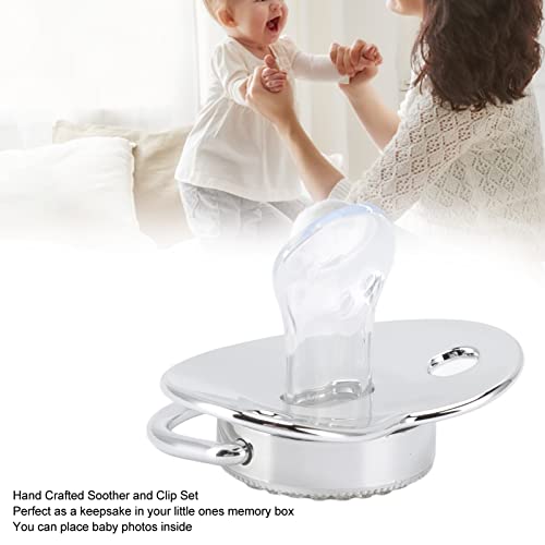 Baby Pacifyer, Baby Bling Pacifyer met Clip DIY Photo Decoration Pacifyer Clip Set voor pasgeborene(Zilver M) 4