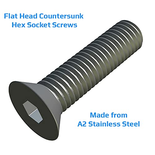 M5X20 Countersunk Allen Schroef, Roestvrij stalen Hex Machine Schroeven Flat Head Mount, 5mm Schroeven geschikt voor metaal, Bouw, Installatie, DIY (10 stuks) 3