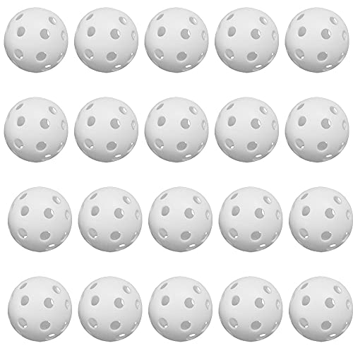 20 Pack Oefening Golfballen, Plastic Airflow Hollow Golfballen voor het besturen van bereik Swing Training Lichtgewicht Training Golfballen Binnenbuiten Gebruik