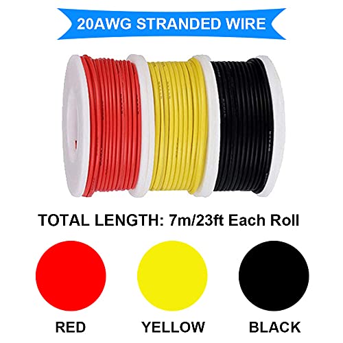 20 Gauge Siliconen Wire, 24 AWG, Connection Cable Kit, 300V, Tinned Koper Draad, Elektrische Draad, 20 Kleuren, 7 Meters Elke, DIY Draad Assortiment