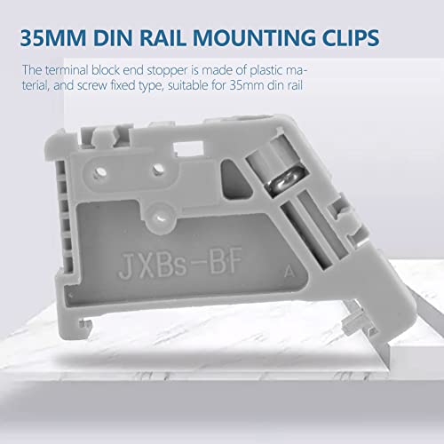 DIN Rail Stopper, 50st 35mm Din Rail Terminal Stopper Bolted Down Plastic Materiaal voor 35mm DIN Rail, Ground Circuit Terminal Blocks (Model 13) 3
