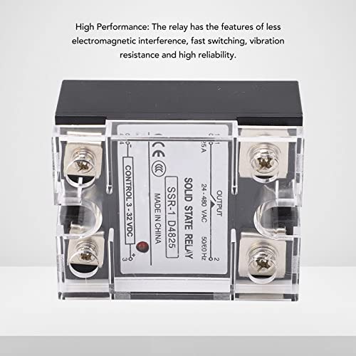 SSR-1 D4810 Solid State Relay, 10A Semiconductor Relay Module 3-32V DC tot 24-480V AC, met transparante hoes voor Home Control 4