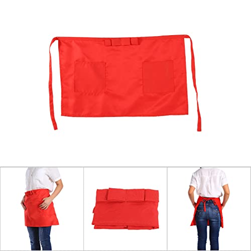 Waist apron, halve lengte korte apron unisex Bow Type met zakken voor bar serveerster 4