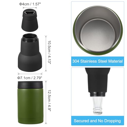 Slim Can Cooler, 12oz Skinny kan geïsoleerd bier Sleeve Drinkhouder met flesopener voor bier Soda koffie gewone blikken en flessen, Groen