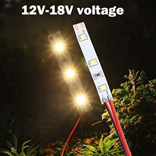 10 stuks 12-18 V 3-LED huisverlichting 5 cm wit met kabel 10 cm, modelbouw LED-verlichting, modelbouwverlichting, modelspoorverlichting 3