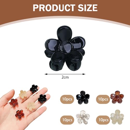 40 st Flower Claw Clips Mini Sweet Non-slip Vrouwen grijpen Plastic clip Kleine Haarspeld Leuke Haar Klauw Accessoires voor Meisjes Vrouwen Foto Dagelijkse Feest Hairstyle Accessoires