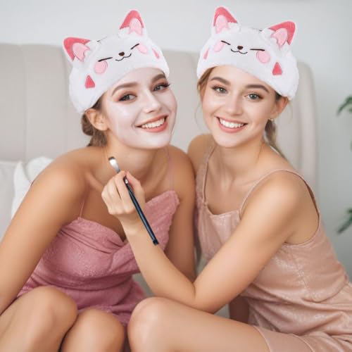 Haarband Cosmetics voor make-up en wassen, schattige kat elastische gezicht band pols Wasband, Absorberende make-up haarband voor meisjes en vrouwen, Yoga, Sport, Huidverzorging, Cosmetics(C) 5