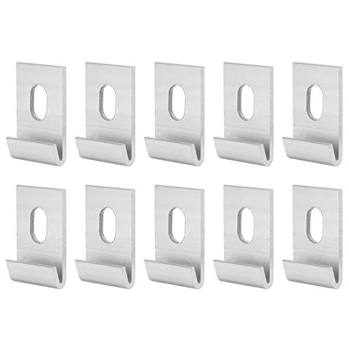 10 stk Base Clips, Metalen bevestigingen Attachments Greenhouses Base Clips, Aluminium Greenhouses Fixture Base Clips, 1.3x0.8In for Greenhouses Garden(Silver)