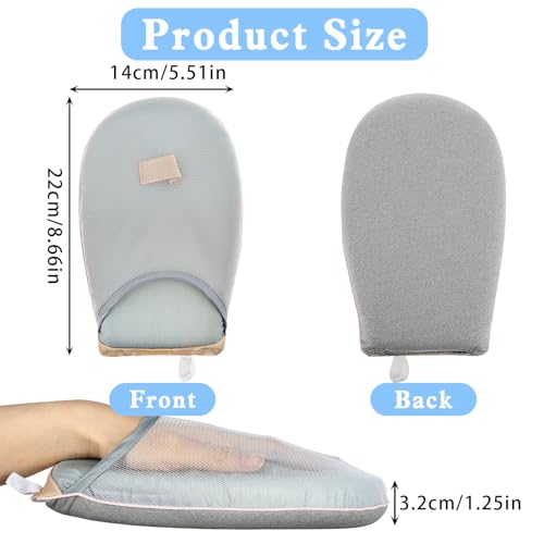 Kleding Steamer Strijkhandschoenen, Heat Resistant Waterdichte Strijkhandschoen Anti-Steam Handschoen Mini Strijkplank Steamer Accessoires met Finger Loop voor kleding Steamers 3