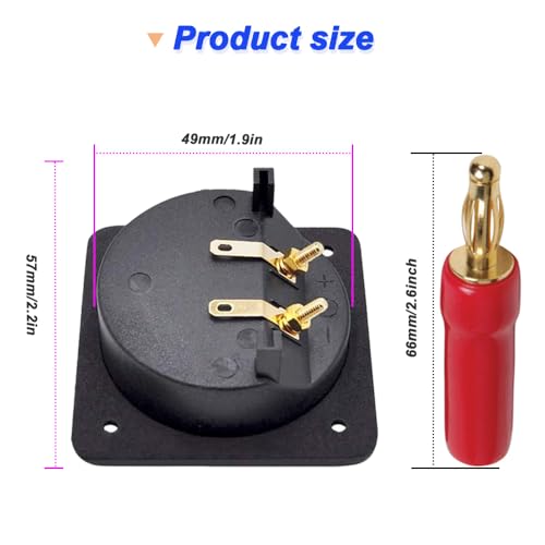 3.1 Inch Speaker Box End Connector Ronde Bushings met mandklemmen voor Subwoofer, Banana Plug, Schroeven (verpakking van 6)