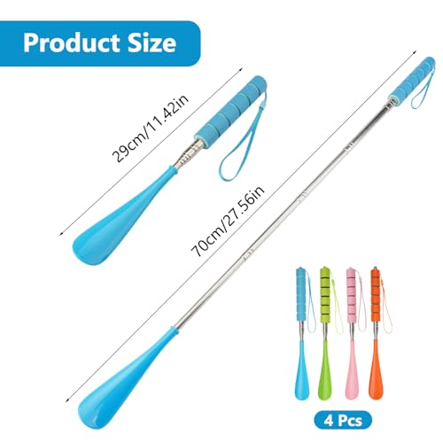 4Pcs Long Handle Schoenhorn Telescopische Schoenhorn 29-70cm, verstelbare Schoenhorn, Intrekbare Schoenhorn, Lange Schoenhorn, voor mannen, vrouwen, oudere, zwanger, kinderen