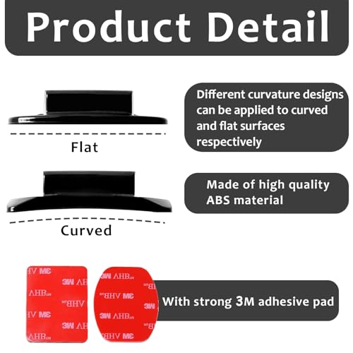 Verpakking van 4 lijmhouders, helmhouder, Go Pro helmhouder, vaste basis met 4 kleefkussens voor actiecamera, Go Pro 3, 3, 4, 5, 6, 7, 8, 9, 10, 11, 12, Verbindt met Kayak Car Surfplanken (2 3