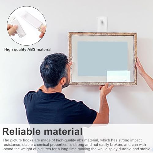 Kleefhaken voor foto's, 8 stuks, Witte haken voor fotolijst, Geen boren, Fotolijst, Kleefhaken, Tackless Photo Hooks, Kleefhaken Foto, voor slaapkamer, woonkamer 4