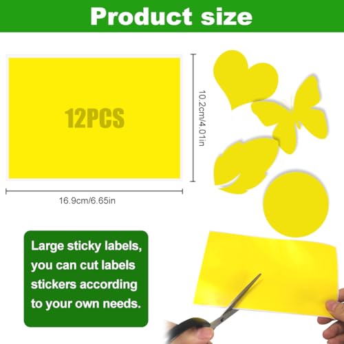 Etiketten voor Opbergdozen 12 stuks, 4 x 6,6 inch geel handschrift grote kleverige etiketten zelfklevende etiketten stickers voor deurnummer opbergdozen 3