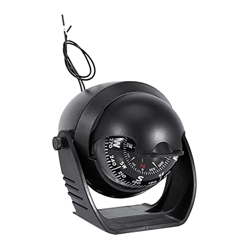 Kompas met LED-licht, elektronische kompas voor navigatie met zwaaikompas, hoge precisie Professional voor auto, boot (zwart) 4