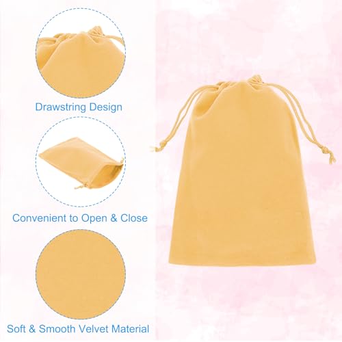 Fluwelen Geschenkzakjes, 12 stuks 12x15cm Velvet Geschenkzakje Sieraden Pouch Geschenkzakje voor bruiloft Favor Party Verjaardagsfestivals Goud, Zwart, Coin Pouch 3