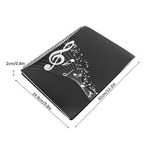 Muziek Blad File Thema Bestand Documenten Opslag Solkey Folder 40 Pockets A4 Waterdicht ABS voor Piano Gitaar Muziekinstrument Accessoires Zwart