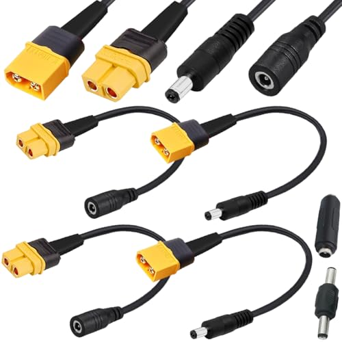 4st DC5.5x2.5mm naar XT60 Oplaadkabel, XT60 Bus naar DC5.5x2.5mm, Adapterkabel voor TS100 Soldeerijzer, Voeding FPV-monitor