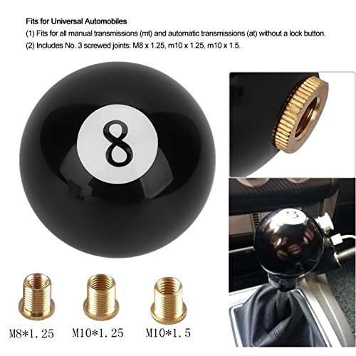 Zwart 8 Biljart Ball Gear Shift Knob Universele versnelling Shift Knob voor de meeste auto's voertuigen 4