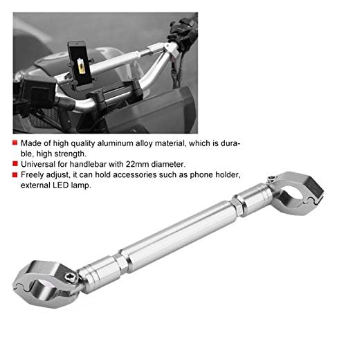 Motorrijwiel Balance Bar, Aluminium Motorfiets Balance Handlebar Cross Bar Motorfiets Accessoires(Zilver) 5