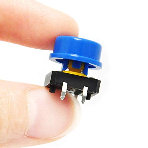 TLYCRQJXF Momentaire Tactiele drukknop, 12 x 12 x 7,3 mm, Micro Momentary Push Button Switch, 4 Pin Micro Switch, Surface Mounted Switch Plate met Hood voor Arduino, Pack van 80