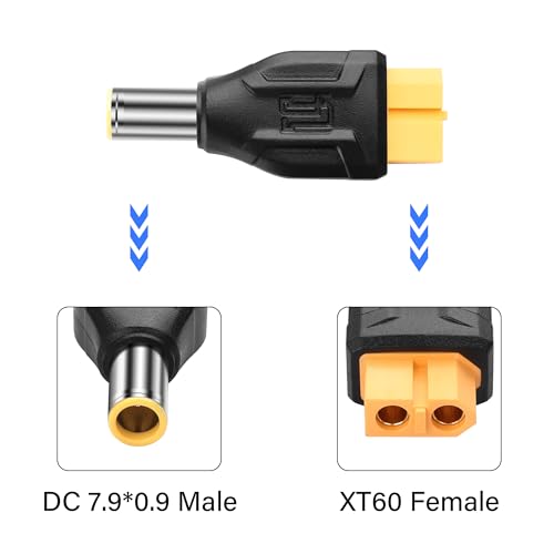 XT60 naar DC7909 Adapter XT60 naar DC 7.9mm x 0,9mm Draadloos voor TS100 Soldeerijzer, FPV Monitor, Voeding, drone (XT-017), Verpakking van 2