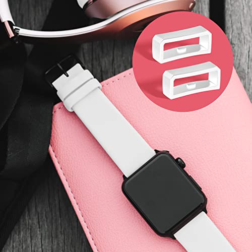 6 st Watchband houder lus 20mm, Siliconen horlogeband houder vervanging horloge bevestigingsringen voor Smartwatch Band polsband (Wit), 20 mm, Siliconen 5