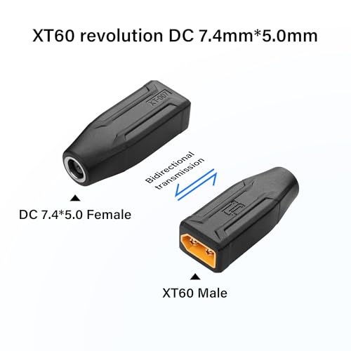 2 Pack XT60 naar DC7450 Adapter XT60 naar DC 7.4mm X 5mm Draadloos voor TS100 Soldeerijzer, FPV Monitor voeding, drone (XT-007) 5