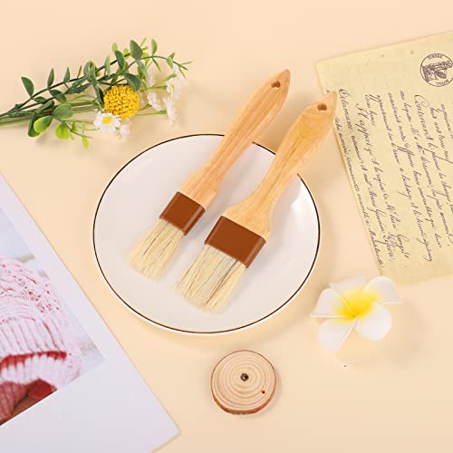 4 Pieces Gebak Penselen, Bakborstel Bristle Brush BBQ Penselen voor Saus BBQ Basting Borstel Keukenborstel voor Olie Ei Spread Marinade Saus (Klein + Medium) 3