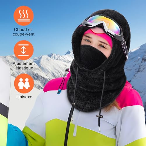 Balaclava, balaclava gezichtsmasker, winddicht full face masker, verstelbaar skimasker, balaclava, winter voor mannen en vrouwen, unisex, balaclava, kap, fleece hoed, winterhoed,, zwart