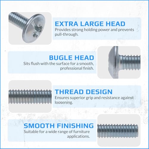 Wasmachine schroeft Phillips hoofd schroeft rond hoofd M4x16 (verpakking van 25) Hex HEXATON Verzinkte Phillips Schroef met ronde kop voor keuken, slaapkamer, lade, kabinet, deur, Sideboard 3