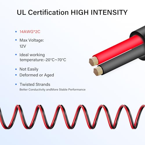 14AWG Sigarettenaansteker, SAE Battery Charging Cable, 12 V, Auto Sigarettenaanstekerplug voor waterdichte SAE Quick Release Adapter, Uitbreiding met Fuse en LED Lamp (3 Metres) 3