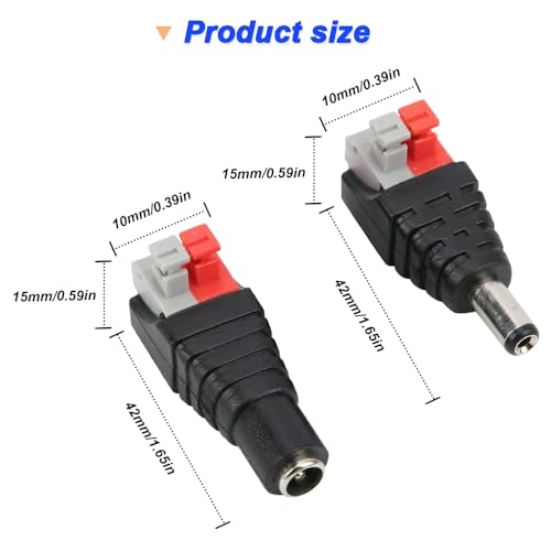 5.5mm x 2.1mm Mannelijke Plug & Adapter 5.5mm x 2.1mm Bushing (20PCS)