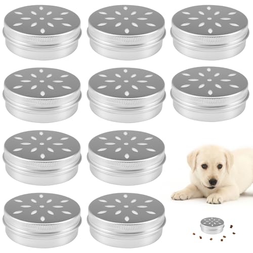 10 stuks Hondengeur dozen, Training Honden Odor Neus Odor Container Rond Tin metalen blikken, Trainingsdozen voor Honden Odor, Puppy Odor Training Box, Aluminium Fragrance Cans, voor Puppy Scent Training