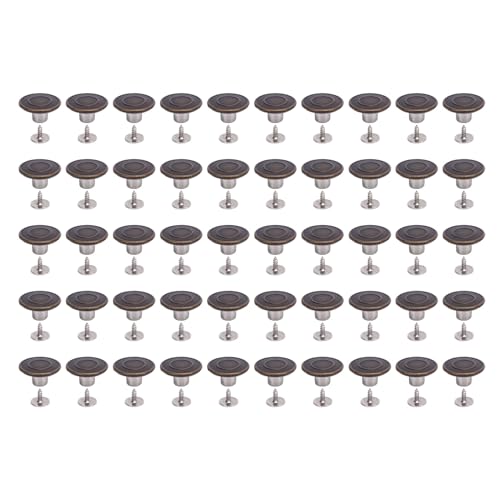 50 Set Roestvrij stalen Jean Buttons, Vintage Design, Hoge Duurzaamheid, Pants Button Set voor mannen en vrouwen, Schroef Rivets, Brons Terug 5