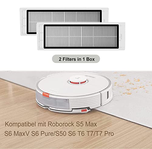 4 Pack Filter voor Roborock S4 S5 S5 Max S6 S6 MaxV S6 Pure S50 S51 S55 S60 S65 E2 E3 E4 E5 T6 T7/T7 Pro MI Robot Stofzuiger 4