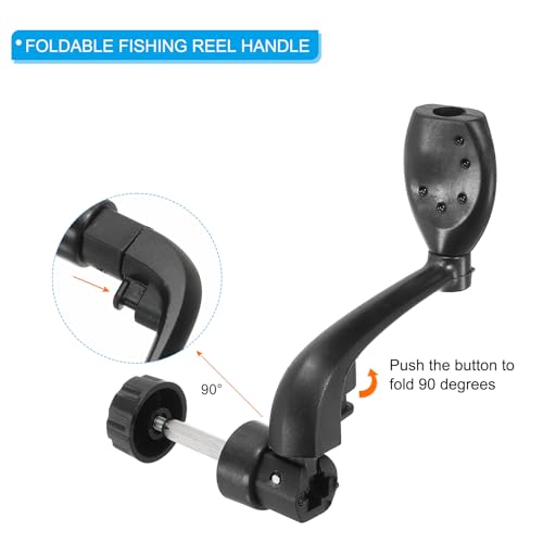 Vissen Reel, Handvat Vervangingsdeel, 2 stuks, Metalen Crank, Rot Arm, Rotary Knob, Plastic Grip voor Vissen Reel, Accessoires met Noot, Geschikt #200 Series Reel (102mm) 4